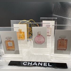 Choose (1) Framed Chanel Perfume Card with STAND